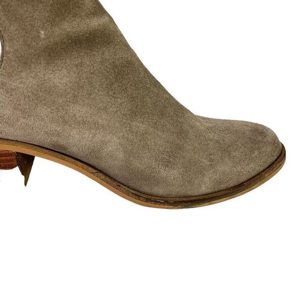 Steve Madden Lancaster Womens Taupe Gray Suede Leather Ankle Boots Booties sz 8 - Picture 2 of 16